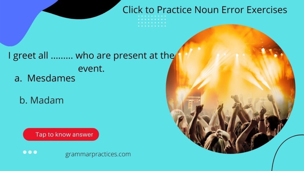 Noun Error Questions For Competitive Exams